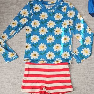 Hanna Andersson Blue Floral Top & Bottom